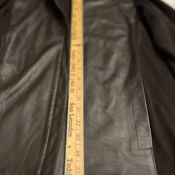 Dana Buchman deep brown leather front sweater jacket 12 never worn - Picture 5 of 9
